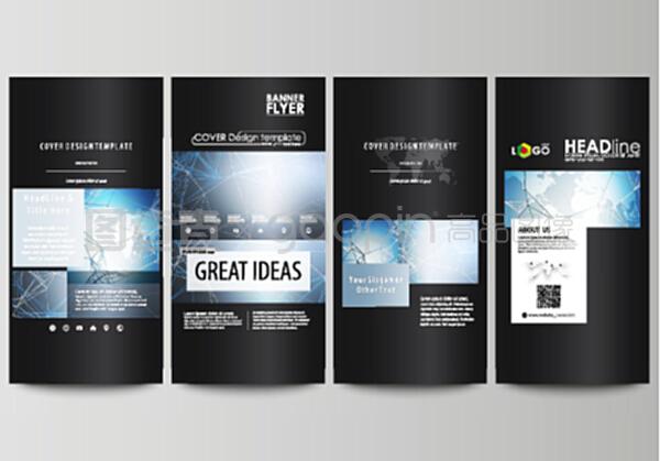 黑色彩色極簡圖為可編輯版面的四個垂直橫幅,傳單設(shè)計(jì)商業(yè)模板。科學(xué)的醫(yī)學(xué)dna研究或醫(yī)學(xué)概念。黑色極簡圖為可編輯版面的四個垂直橫幅,傳單設(shè)計(jì)商業(yè)模板。科學(xué)的醫(yī)學(xué)dna研究或醫(yī)學(xué)概念